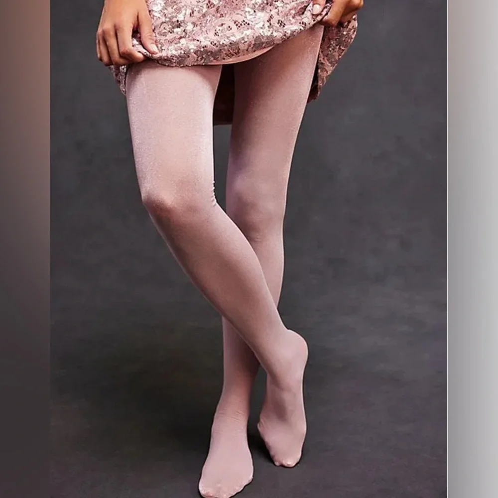 Free People All That Shimmers Tights in Pink
